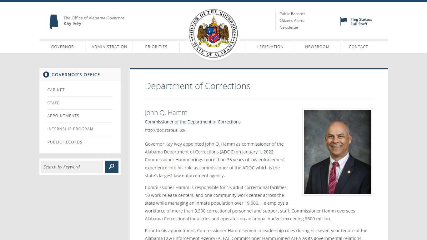 Department of Corrections - Office of the Governor of Alabama